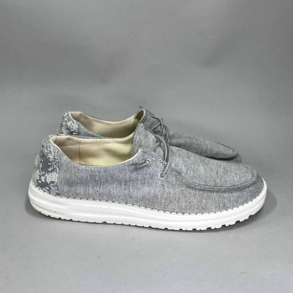 Hey Dude Wendy Stretch Shoes Women's Size 9 Fleece Glacier Gray Slip On Sneakers